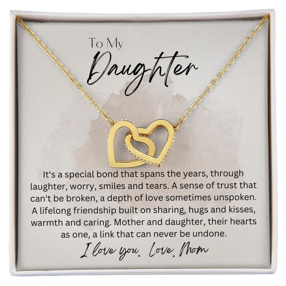 To My Daughter From Mom Interlocking Hearts Necklace Gift For Mom, necklace For Wife, Gift For Mother's Day