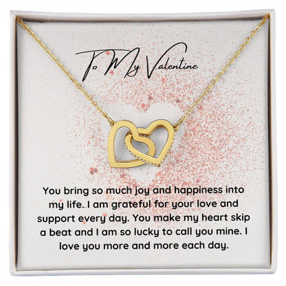To My Valentine Interlocking Hearts Pendant Necklace Gift For Mom, necklace For Wife, Gift For Mother's Day