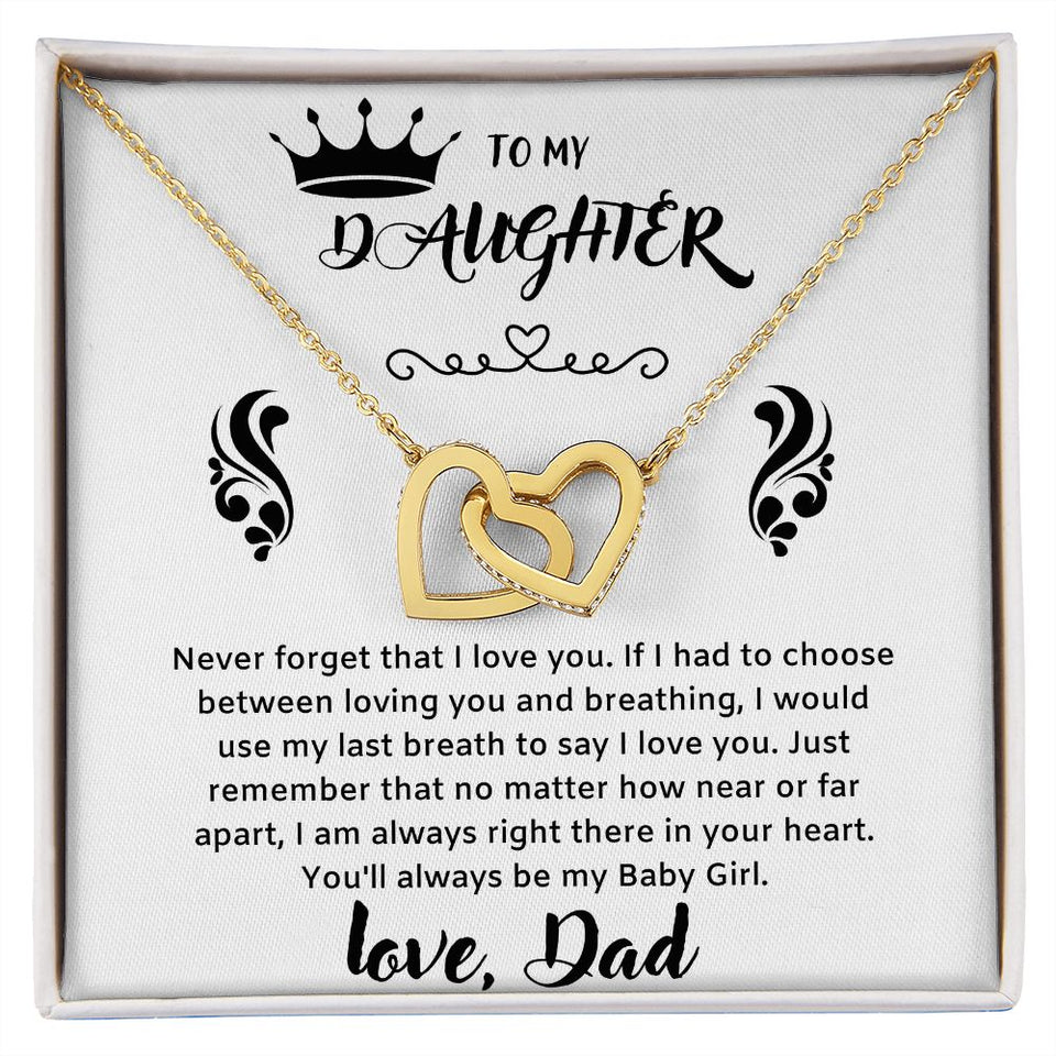 A Beautiful Interlocking Hearts necklace Gift From Dad To Daughter