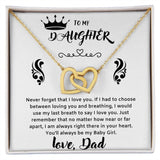 A Beautiful Interlocking Hearts necklace Gift From Dad To Daughter