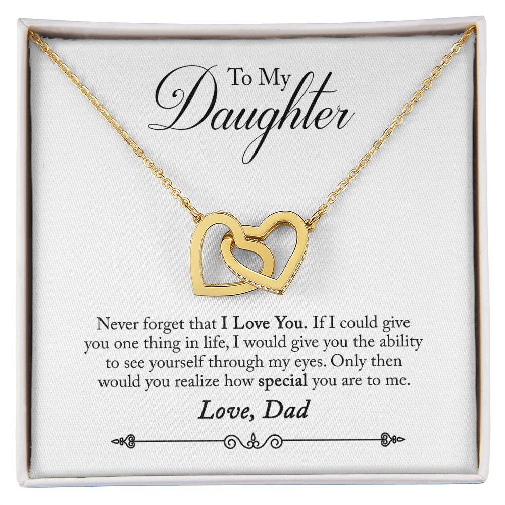 Daughter from Dad Interlocking Hearts Necklace