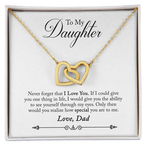 Daughter from Dad Interlocking Hearts Necklace