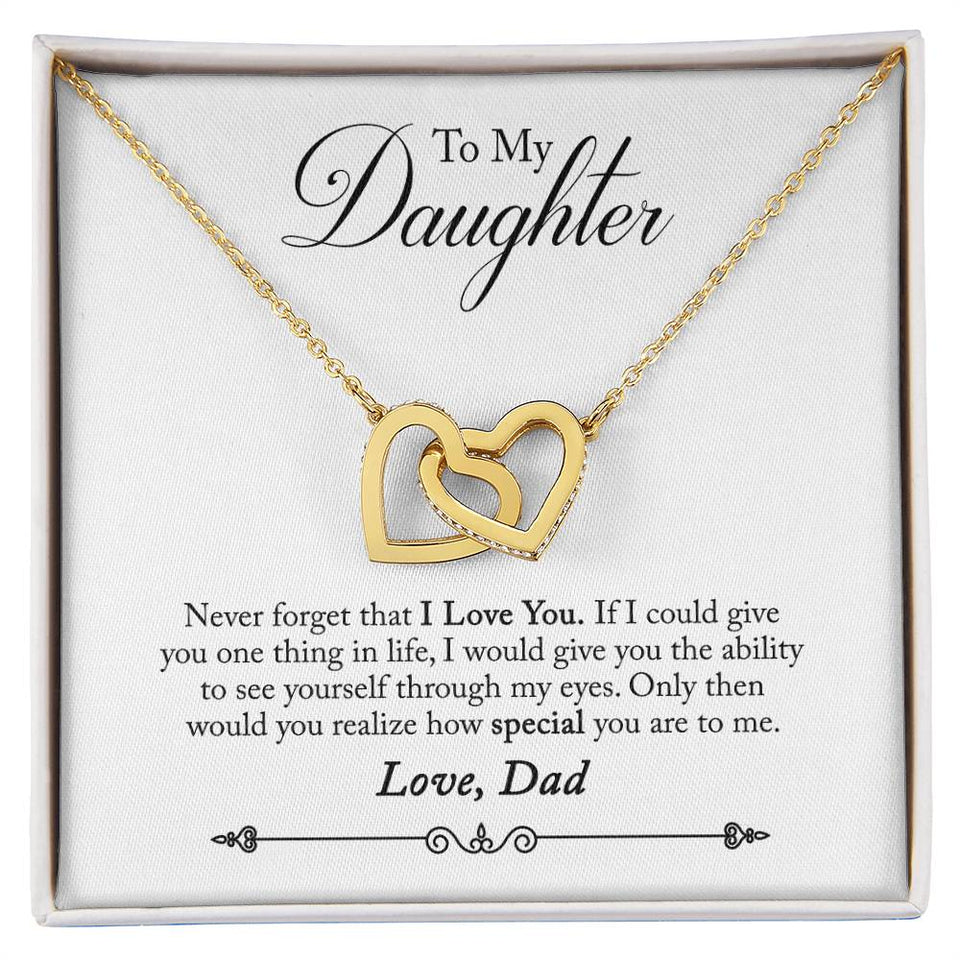 Daughter from Dad Interlocking Hearts Necklace