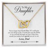 Daughter from Dad Interlocking Hearts Necklace