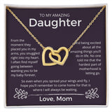 You Snuggled Right Into My Heart - Interlocking Hearts Necklace For Daughter