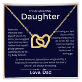I Will Always Be Waiting - Interlocking Hearts Necklace For Daughter