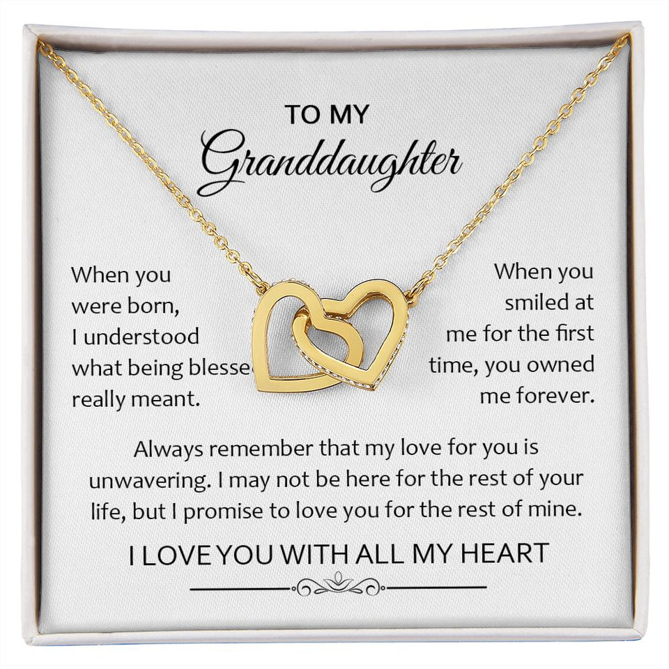 Granddaughter Always Remember That My Love | Best Gift For Her | Interlocking Hearts necklace