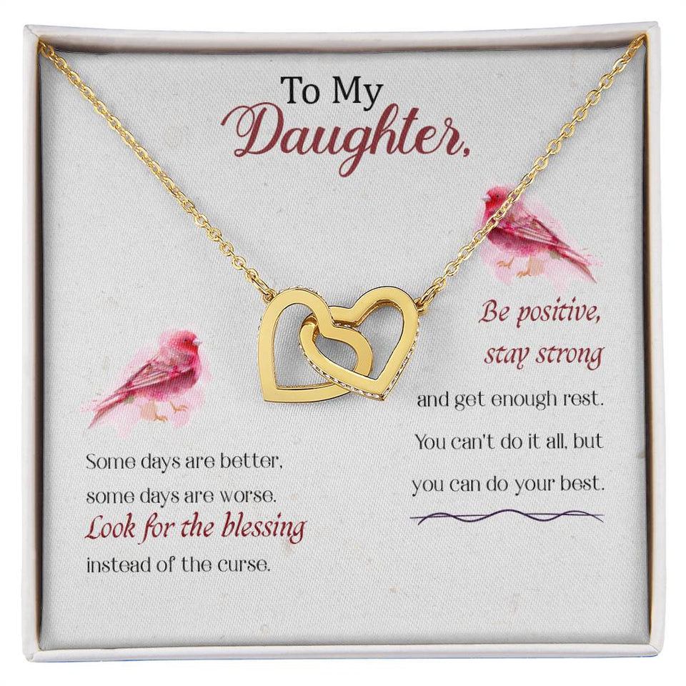 Daughter Some Days Are Better Interlocking Hearts Necklace