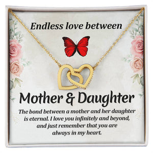 Mother and Daughter Interlocking Hearts Necklace