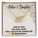 Connected By Our Hearts - Interlocking Hearts Necklace For Daughter