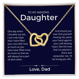 Always A Part Of Each Other - Interlocking Hearts Necklace For Daughter