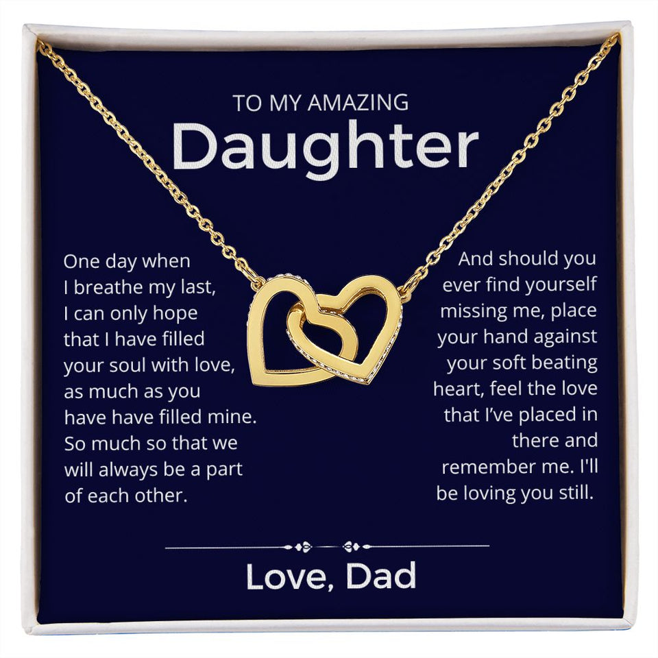 Always A Part Of Each Other - Interlocking Hearts Necklace For Daughter