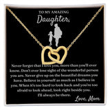 More Than You'll Ever Know - Interlocking Hearts Necklace For Daughter