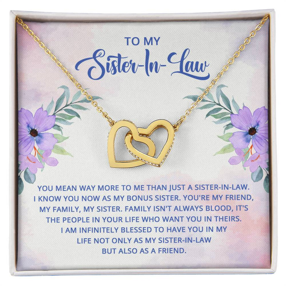 Sister in Law Interlocking Hearts Necklace