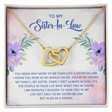 Sister in Law Interlocking Hearts Necklace