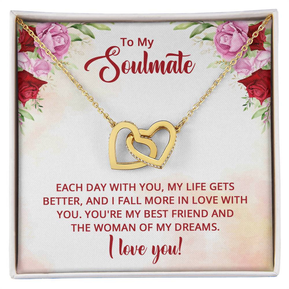 Soulmate Best Friend Interlocking Hearts Necklace