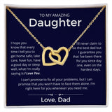 Even On The Hardest Days - Interlocking Hearts Necklace For Daughter