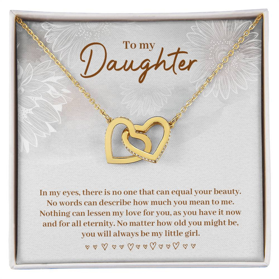 Daughter in My Eyes Interlocking Hearts Necklace