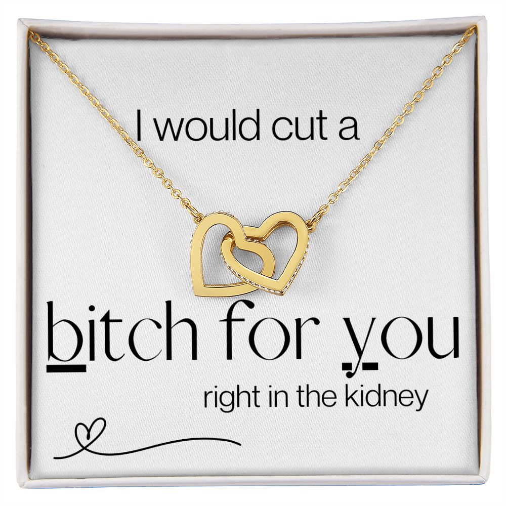 I Would Cut -  Interlocking Hearts  Necklace - White Gift For Mom, necklace For Wife, Gift For Mother's Day