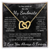 To My Soulmate Necklace - Love Of My Life, Interlocking Hearts Necklace, Holiday, Gift for Valentine Day