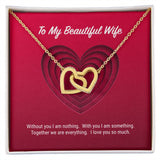 To My Beautiful Wife Interlocking Hearts Necklace