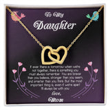 To My Daughter Love Mom Interlocking Hearts Necklace