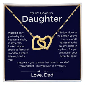 So Proud Of You - Interlocking Hearts Necklace For Daughter