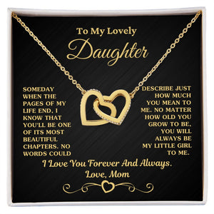 Gift For Daughter Necklace From Mom -  My Little Girl To Me Love, Mom Necklace, Interlocking Hearts Necklace