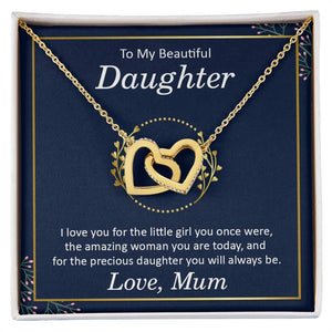 Beautiful Daughter Interlocking Hearts Necklace