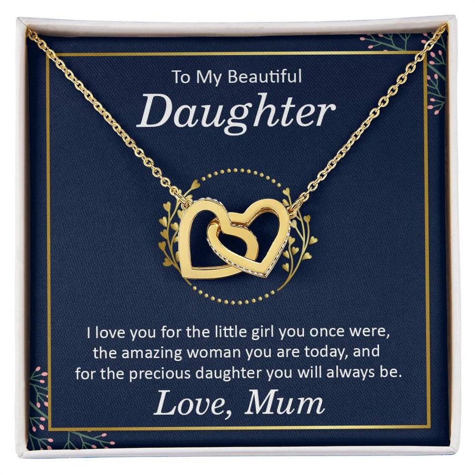 Beautiful Daughter Interlocking Hearts Necklace