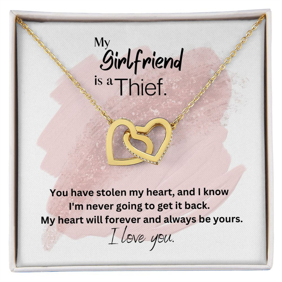 To My Girlfriend Interlocking Hearts Pendant Necklace Gift For Mom, necklace For Wife, Gift For Mother's Day