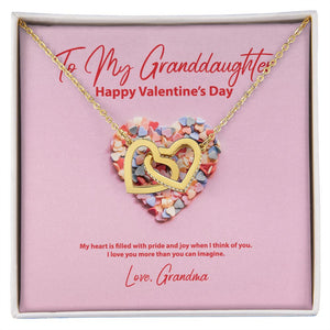 To My Granddaughter from Grandma Valentine's Day Interlocking Hearts Necklace