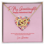 To My Granddaughter from Grandma Valentine's Day Interlocking Hearts Necklace
