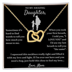 Hard To Find Words - Interlocking Hearts Necklace For Daughter