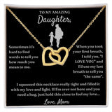 Hard To Find Words - Interlocking Hearts Necklace For Daughter