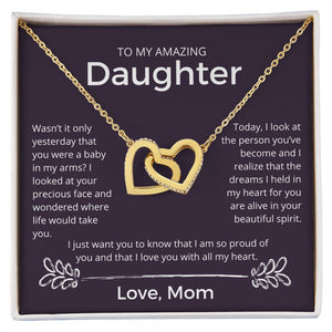The Dreams I Held In My Heart - Interlocking Hearts Necklace For Daughter