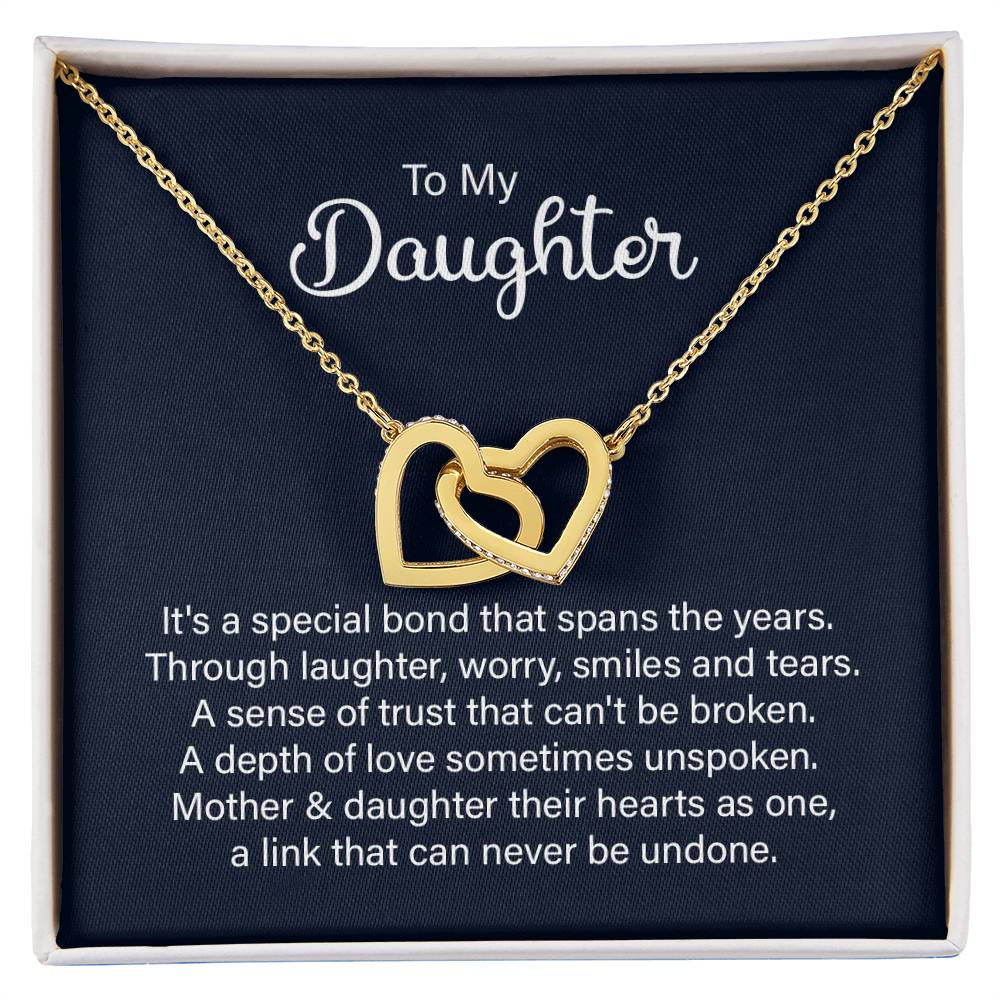 Daughter Special Bond Interlocking Hearts Necklace
