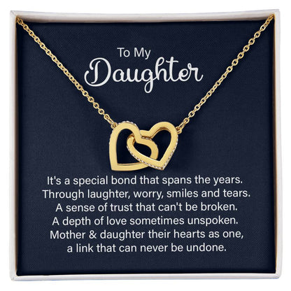 Daughter Special Bond Interlocking Hearts Necklace