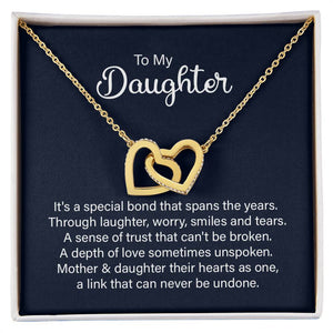 Daughter Special Bond Interlocking Hearts Necklace