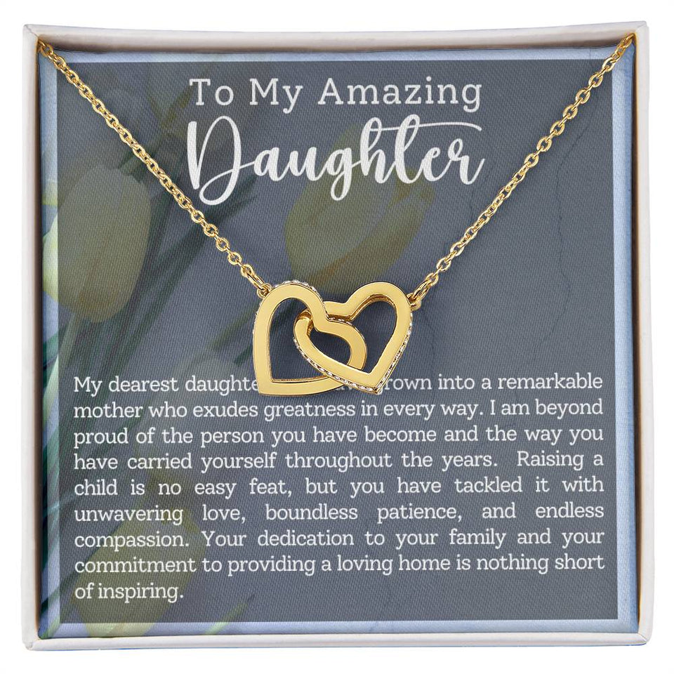 Daughter Motherhood Interlocking Hearts Necklace