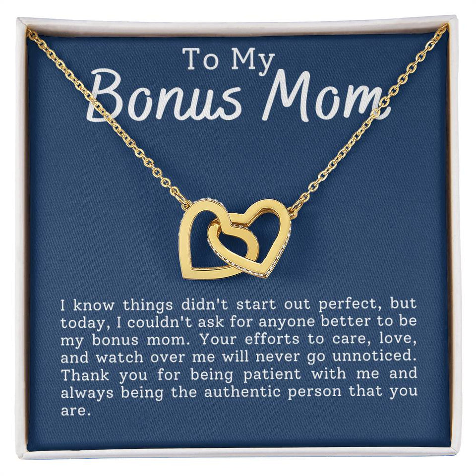 Bonus Mom Interlocking Hearts Necklace
