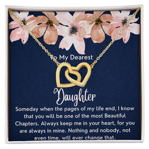 To My Dearest Daughter necklace - Interlocking Hearts Necklace