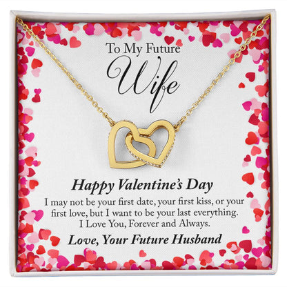 To My Future Wife Valentine's Day Interlocking Hearts Necklace