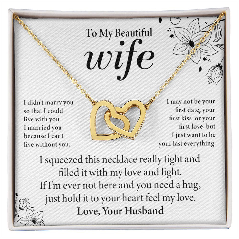 To My Wife - Love and Light - Interlocking Hearts Necklace