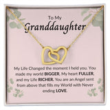 To My Granddaughter- Interlocking hearts Necklace