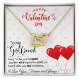 To My Girlfriend - Interlocking Hearts Necklace - Red Balloons Gift For Mom, necklace For Wife, Gift For Mother's Day