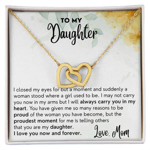 Now and Forever - Interlocking Hearts Necklace For Daughter