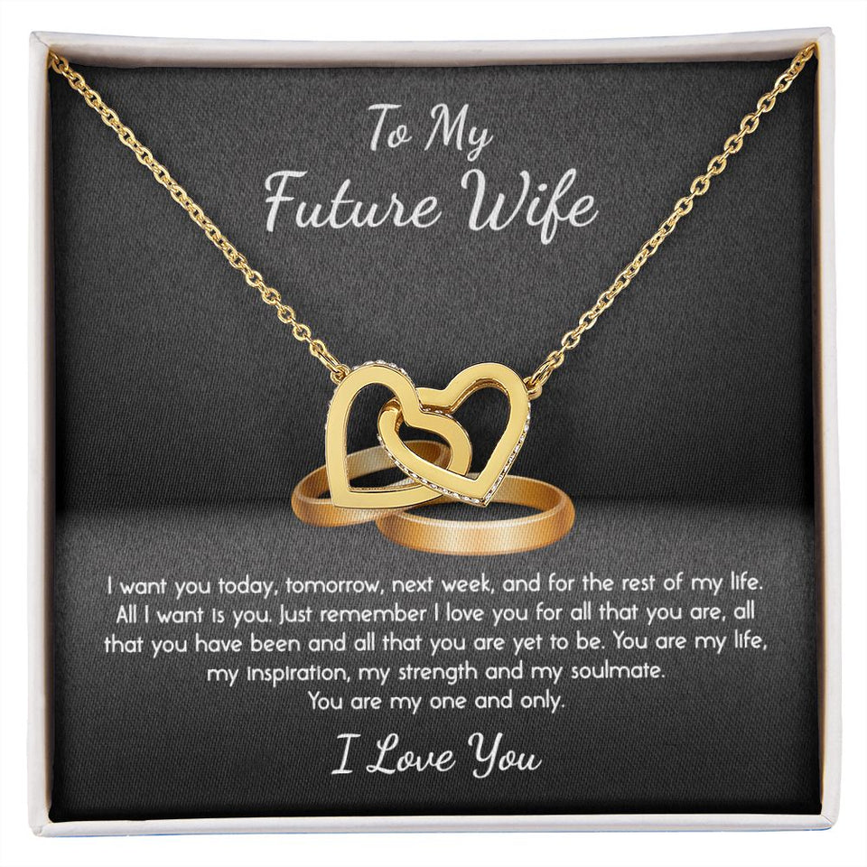 To My Future Wife My One and Only Interlocking Hearts Necklace