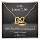 To My Future Wife My One and Only Interlocking Hearts Necklace