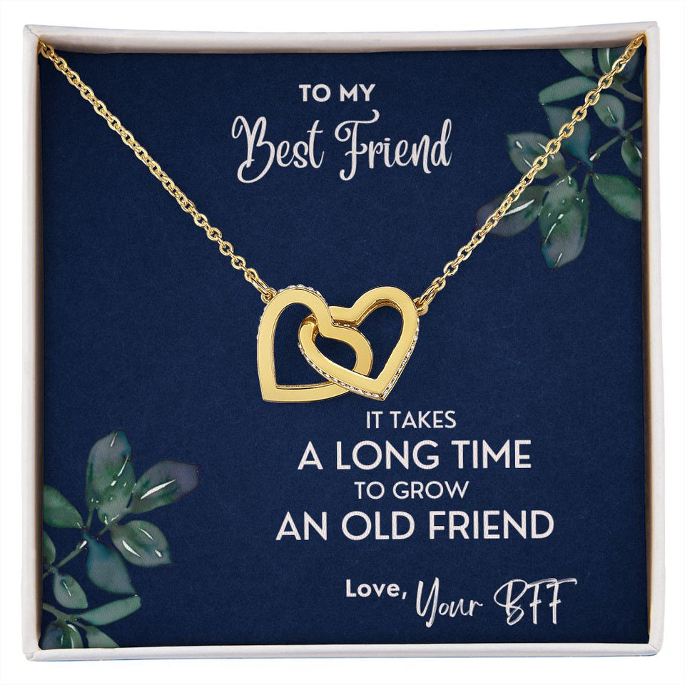 It Takes A Long Time To Grow An Old Friend - Interlocking Hearts Necklace